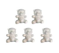 CVUTOVO 5 Pièces Ours en Écume Blanc 12cm pour Bricolage Garçon et Filles