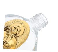 CVUTOVO 6pièces Bouteilles Eau Bénite Verre Lot de Petites Vides avec Relief pour Voyage Décoration Église Religieuse Baptêmes Mariages Dorées Récipient Eau