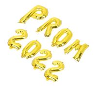 CVUTOVO 8 Pièces Ballons Aluminium Décoratifs Prom pour Fête de Remise de Diplôme Kit de Décoration de pour Graduation Or Pack Complet pour Fête