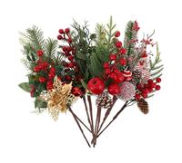 CVUTOVO 8 Pièces Branches D’épicéa Artificielles de Noël Rouge