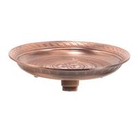 CVUTOVO Assiette D'offrande Ronde en Alliage de Cuivre Marron, Plateau Vintage Finement Travaillé pour Rituels et Cérémonies Motifs Rétro Traditionnels