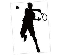 CVUTOVO Autocollant Mural Sportif Stickers Joueur de Tennis pour Chambre Décoration Murale Amovible et Autocollante pour Salle de Sport et Chambre à Coucher