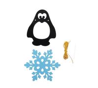 CVUTOVO Bannière Décorative en Papier Pingouin Flocon de Neige, Kit 1 Pièce pour Fête Anniversaire, Décoration Murale et Fond Festif Intérieur, Drapeau Suspendu pour Fête la Maison