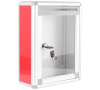 CVUTOVO Boîte à Réclamations Rouge Verrouillable en Alliage D'aluminium Résistance aux Chocs, Design Mural Multifonctionnel et Tirage au Sort pour Usage Intérieur