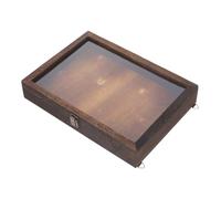 CVUTOVO Boîte de Présentation pour Spécimens en Bois Rétro 36,5x26,5x6 Cm Couvercle Transparent, Rangement Multifonction pour Fleurs Séchées, Bijoux et Objets Décoratifs, Modèle Suspendu