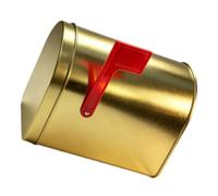 CVUTOVO Boîte Décorative en Tôle de Boîte aux Lettres Rétro avec Drapeau Signalé, Base Plate Sécurisée, pour Projets DIY et Échanges de Prix en Classe
