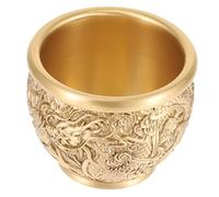 CVUTOVO Bol de Trésor Laiton Décoratif avec Motif de Dragon Petit Centre de Table Chinois pour Décorer Maison et Bureau