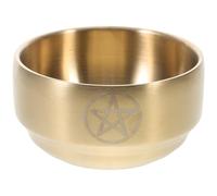 CVUTOVO Bol d'Offrande en Cuivre Pentagramme et Croissant Bol Rituel Wicca 3 Phases Porte-Parfum et Plateau Bougies Décoration Intérieure Ésotérique Multifonction pour Rituels
