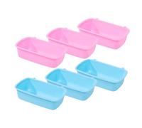 CVUTOVO Bols Suspendus Surface Lisse 6 pour Hamster et Chinchilla en PP Faciles à Ranger, Différentes Couleurs, Pack de 6 pour Nourriture et Eau