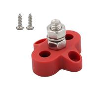 CVUTOVO Bornier de Batterie 48 V Double Goujon M8 en Nylon Renforcé Fibre de Verre, Barre Omnibus Rouge 5/16 Pouces pour Voitures, Camping-cars et Bateaux, Bornier de Distribution Haute