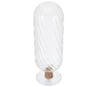 CVUTOVO Bouteille en Verre Flacon Transparent Bouchée avec Couvercle en Bois à Tête Ronde Stockage D'échantillons et, Design Unique pour Bureaux et Maisons