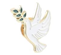 CVUTOVO Broche Oiseau Blanc en Alliage Rameau D'olivier, Épingle Élégante pour Chapeaux et Paquet à Dos, Accessoire Raffiné Vie Quotidienne Fêtes