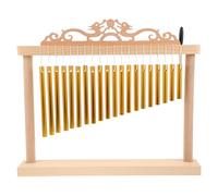 CVUTOVO Carillon éolien de table, barre de 20 notes avec base en bois et maillet, instrument de percussion à une rangée pour musicien, décoration intérieure ou cérémonie, 37,8 x 27,4 x 5,8 cm