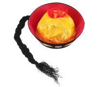 CVUTOVO Chapeau Mandarin Traditionnel en Feutre Léger Queue de Cheval, Accessoire de Costume Oriental pour Fête et Bal, Style Chinois Exquis et Facile à Ranger