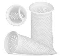 CVUTOVO Chaussettes Filtrantes Filtration Réutilisable Lot de 2 en Coton Blanc Forme Nid d'abeille pour Aquarium et Évier pour Filtre de Décantation