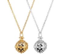 CVUTOVO Collier Pendentif Flocon de Neige en Cuivre Or Diffuseur D'huile Essentielle, Longueur Ajustable, sans Décoloration, Ensemble 2 Pièces pour Femmes et Adolescentes
