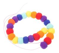 CVUTOVO Collier pour Chiens et Chats Moyen Taille, Collier Ajustable en Polyester Léger, Pompon Coloré de 3 Cm, Tour de Cou 35-40 Cm, Accessoire Fête et Photo pour Chiots et Animaux
