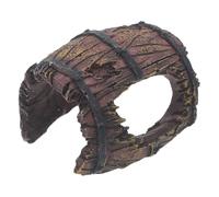CVUTOVO Décoration en Forme de tonneau cassé pour Poissons : cachette pour Betta dans Un Aquarium - Décoration en résine en Forme de Grotte et de tonneau pour crevettes et cichlidés