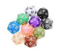 CVUTOVO Dés en Plastique à 20 Faces pour Jeu De Société Et Éducation, Lot de 10 Pièces Multicolores, Jouet De Dés Amusant pour Adultes Et Garçon Et Filles, Accessoire pour Soirées Et Jeux De Rôle