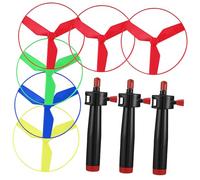 CVUTOVO Disque Volant UFO pour Garçon et Filles Jouet Volant à Ficelle Ensemble de 4 Jouets Colorés pour Jeux en Plein Air Activités Familiales