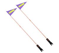 CVUTOVO Drapeau de Sécurité Vélo 2 Pièces Triangle Pourpre Fibre de Verre | Bande Réfléchissante, Mât Flexible, Alerte 360 Degrés, pour Trottinettes et Déplacements Scolaires Nocturnes