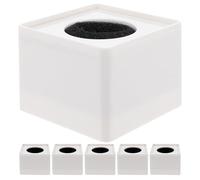 CVUTOVO Ensemble de 6 cubes porte-logos pour microphones, 37 mm (1,46 pouce) de diamètre, pour interviews, studios et conférences de presse, accessoires blancs.