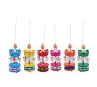 CVUTOVO Ensemble de 6 Pendentifs Sapin de Noël en Bois Faits Main, Décoration Maison Réutilisable Design Esthétique Moderne pour Arbre de Noël