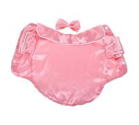 CVUTOVO Ensemble Pyjama en Soie pour Chien M, Chemise à Deux Pattes avec Revers Rose, Pyjama Respirant en Satin Doux pour Chiots 3-3,5 Kg, Tenue Confortable pour Fête et Cosplay Animalier