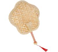 CVUTOVO Éventail à Main Tissé la Main en Paille Beige Léger et Naturel pour Mariage et Décoration de Fête Plage Style Aléatoire