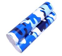 CVUTOVO Film Adhésif Camouflage PVC Bleu 152x50 Cm pour Carrosserie Voiture, Habillage Extérieur Auto Personnalisé, Autocollant Vinyle Résistant Eau et UV, Décoration Camouflage Graffiti