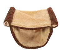 CVUTOVO Hamac Suspendu Chaud pour Hamster et Cochon d'Inde, Nid en Peluche, Taille L, Couleur Marron, Accessoires pour Cages Petits Animaux, Adapté Phalangers Volants et Chinchillas