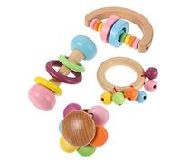 CVUTOVO Jouet Haltère pour Perroquet Et Jouet Mordant en Bois Naturel Lot De 4 Pièces Sécurisé pour Oiseaux De Compagnie Adapté à Tous Types De Perroquets