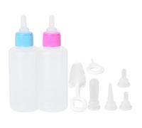 CVUTOVO Kit de Biberons pour Chaton et Chiot 2 Sets en Silicone et PP Facile à Nettoyer Brosse de Nettoyage Capacité Suffisante pour Nourrir Les -nés