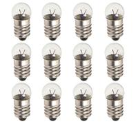 CVUTOVO Lot de 12 Mini Ampoules à Culot à Vis 2,5v 0,3a, Petites Ampoules Électriques pour Lampes Torches Vintage et Expériences de Physique Éducatives, Accessoires Pédagogiques Portables