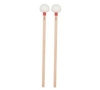 CVUTOVO Lot de 2 Baguettes de Tambour en Bois Tête en Feutre Blanche et Manche Rouge Accessoires de Percussion Solide pour Batterie et Tambour