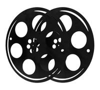 CVUTOVO Lot de 2 Bobines de Film Antique en Métal, Décoration Murale Vintage pour Salle de Cinéma, Sculpture Murale Décorative Résistante pour Intérieur et Extérieur, Déco Rustique de 30