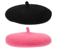 CVUTOVO Lot de 2 Bonnets béret pour Chien : Mini Bonnet en Laine, Couvre-Chef Doux pour Animaux de Compagnie, Chapeau Fedora d'artiste pour Petits Chiens et Chats, Accessoire de Coiffure pour