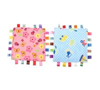 CVUTOVO Lot de 2 Doudous Apaisants pour Bébé, Couettes de Sécurité en Peluche Douce, Motifs Avion et Fleurs, Tailles Adaptées, Couverture Réconfortante pour -né, pour Présents Naissance