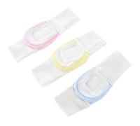 CVUTOVO Lot de 3 Bandes Élastiques en Coton pour Couches Bébé, Ceinture de Fixation Réglable, Ruban Adhésif Doux et Réutilisable, Couleurs Bleu, Jaune, Rose - Accessoires Pratiques