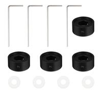 CVUTOVO Lot de 4 Sets de Boutons de Commande au Pied en Alliage D'aluminium Noir avec Vis pour Pédales D'effets Guitare, Protection Solide Antidérapante, Accessoires Indispensables
