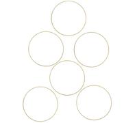 CVUTOVO Lot de 6 Anneaux Métalliques Dorés 25 CM pour Couronnes DIY avec Fil de Fer Argenté 35 M Cercles Ronds en Fer 3 MM pour Attrape-Rêves Décoration Mariage et Projets Macramé