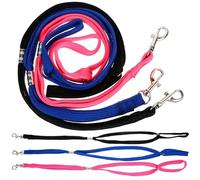 CVUTOVO Lot de 6 Sangles de Contention en Nylon Réglables Toilettage des Chiens, Cordes Coulissantes Bleu, Noir et Rose, Accessoires Sûrs et Solide pour Table de Toilettage, Extension