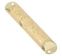 CVUTOVO Mezouza Juive en Métal Doré avec Parchemin Décoration Murale Traditionnelle pour Porte D’Entrée Alliage de Zinc Résistant Design à 2 Trous pour Fixation Facile Ornemente