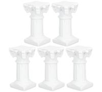 CVUTOVO Mini Pilier Romain en Résine Blanche 5pcs, Décoration Classique pour Salon Stabilité et Support Photo, Ornement Délicat pour Table ou Intérieur