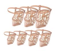 CVUTOVO Muselière pour Chien en Plastique avec Panier, Sangle Réglable en Cuir PU, Protection Anti-Morsure, Confortable et Adaptée aux Chiens de Grosse Taille, Lot de 7 Set de Set