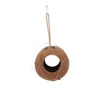 CVUTOVO Nid Multifonction en Coque de Noix Naturelle pour Hamster, Lézard et Oiseaux, Cachette Suspendue à Deux Trous, Gamelle pour Oiseaux, Habitat Sombre et Protecteur, Accessoire Cage