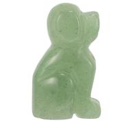CVUTOVO Ornement de Chien Miniature en Jade Vert Naturel, Sculpture en Pierre de Jade pour Décoration de Bureau et Micro-Paysage, Statuette Artisanale de Chiot pour Maison et Plantes