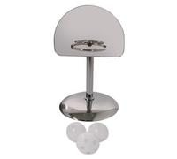 CVUTOVO Panier Basket pour Perroquet Métal Argenté Arceau à Mâcher Entraînement Intellectuel pour Oiseaux Divertissement Cage