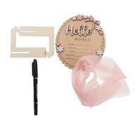 CVUTOVO Panneau de Bienvenue Naissance en Bois à Suspendre avec Marqueur à Encre - Plaque Personnalisable pour -Né Fille ou Garçon - Kit Souvenir Bébé DIY pour Chambre Maternité