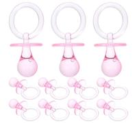 CVUTOVO Pendentifs Sucettes Bébé 12 Pcs Petite Taille Abs Léger Décoration Prénatale Baby Shower Garçon Fille Fête Naissance Rose Translucide